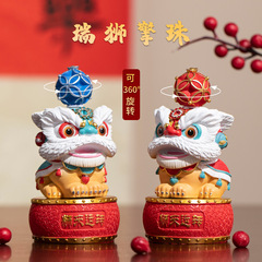 创意佛山醒狮狮子摆件高级感小众桌面茶桌茶宠装饰工艺品生日礼物