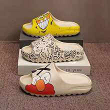定制椰子拖鞋男女踩屎感外穿夏季slide厚底情侣沙滩一字拖鞋yeezy