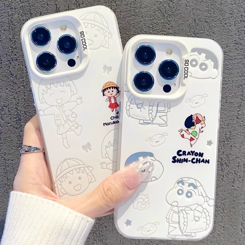 VIVO X100S Mobile Phone CaSe X90 Suitable for Y78+ Crayon Shin-chan S19Pro Color Silver MD Protective Cover iQOO12