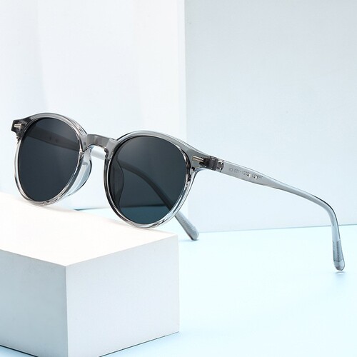 Designer Small Round Frame Sunglasses for Men and Women, UV Protection, Polarized Sunglasses for Outdoors and Driving