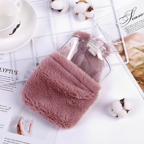 Cartoon plush squinting rabbit hot water bottle to warm baby, hot water bottle filled with water for students to apply on belly, portable mini hand warmer