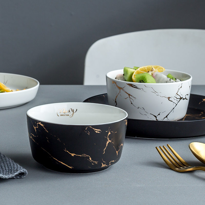 Nordic Ceramic Couple's Bowl A Pair of Simple Tableware Rice Bowl Chopsticks Bowl and Dish suit 2 One-person Food Combination Household Plate Nordic Ceramic Couple's Bowl A Pair of Simple Tableware Rice Bowl Chopsticks Bowl and Dish suit 2 One-person Food Combination Household Plate