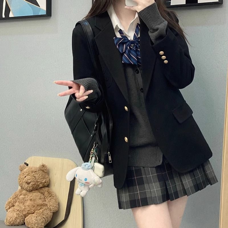 Jkスーツの女性2025新型春秋レジャー学校の制服セット成都の小柄な超火スーツ|undefined