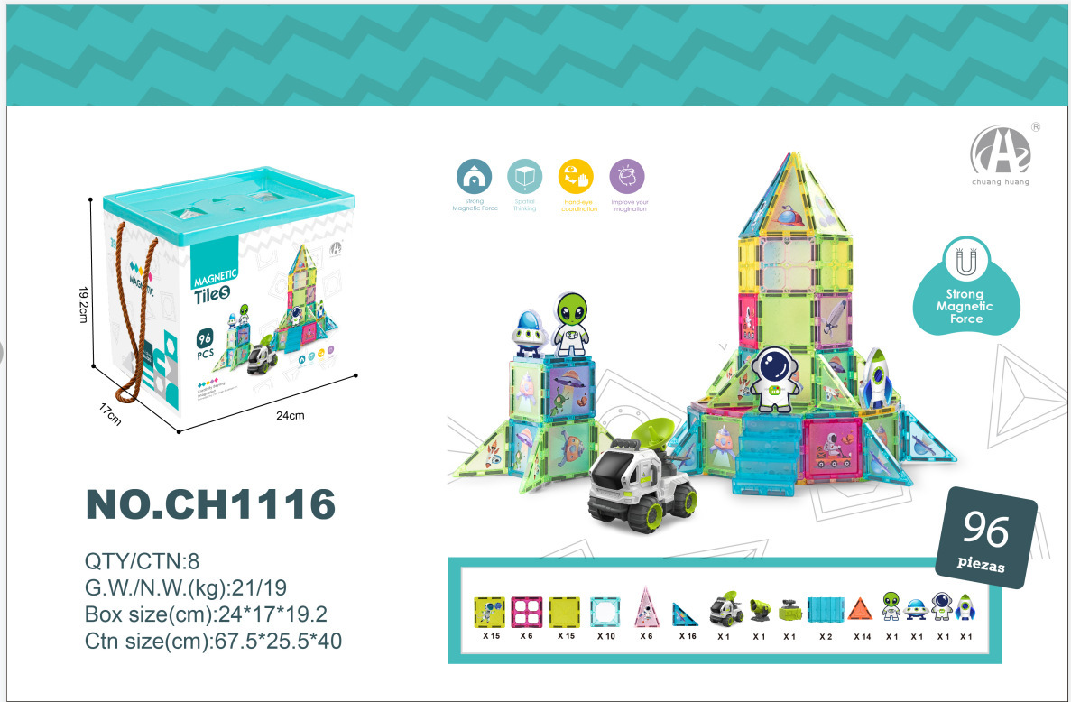 7.5CM 우주 테마 컬러 창 자석 시트 96P