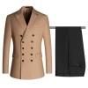 Double row khaki (top+black pants)