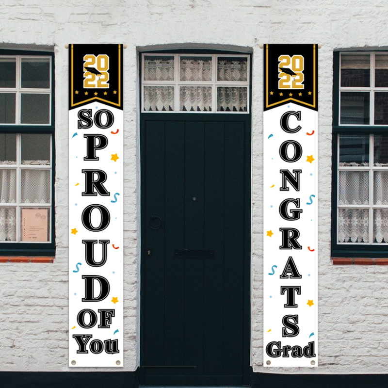 Transfronteriza nueva temporada de graduación pareado cortina de puerta colgando fiesta de graduación Impresión Creativa tela de fondo decorativo image 3