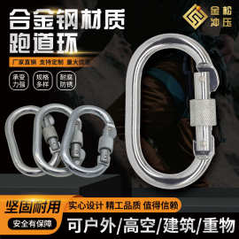 宁波厂价直销23KN带螺母登山钩锁扣合金钢跑道环攀岩O型锁扣