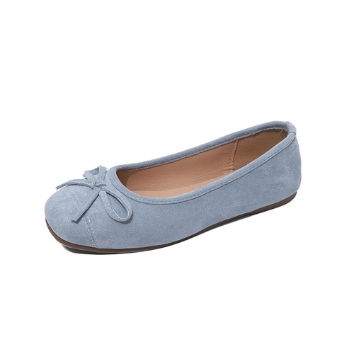 2025 spring and autumn new style gentle flat low-heel and shallow cut French single-layer shoes for women, Korean style fairy style people-in fashionable women shoes