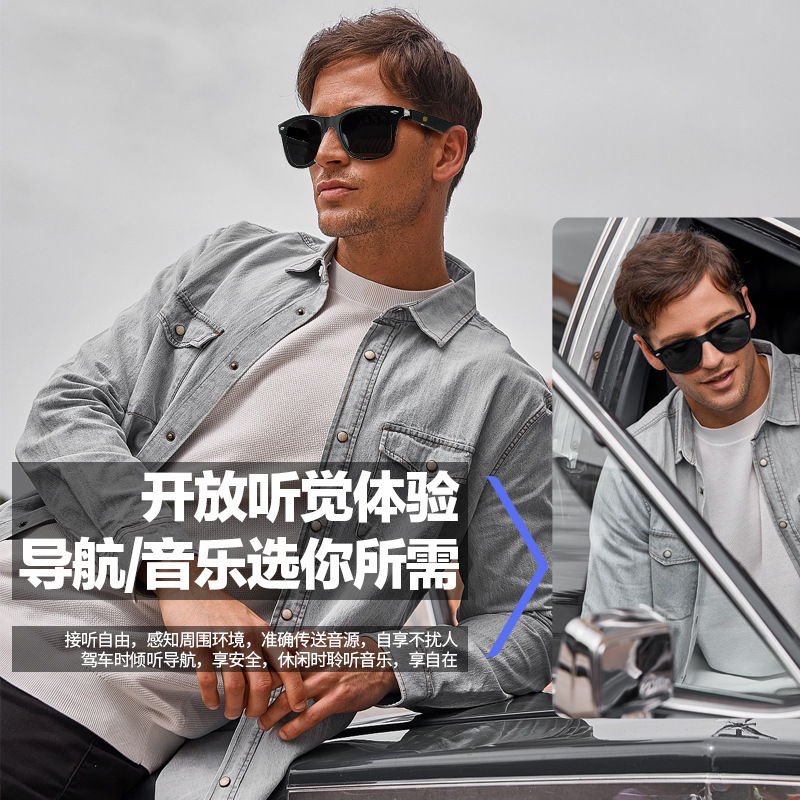 新型Bluetooth AIスマートグラス 音楽再生・通話機能付き MZ08 サングラス ブルーライトカット 偏光レンズ マグネット式急速充電|undefined