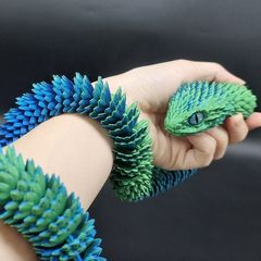♔跨境3D打印蛇龙蛋蛇蛋蝰蛇套装关节可动夜光摆件玩具工艺品批发