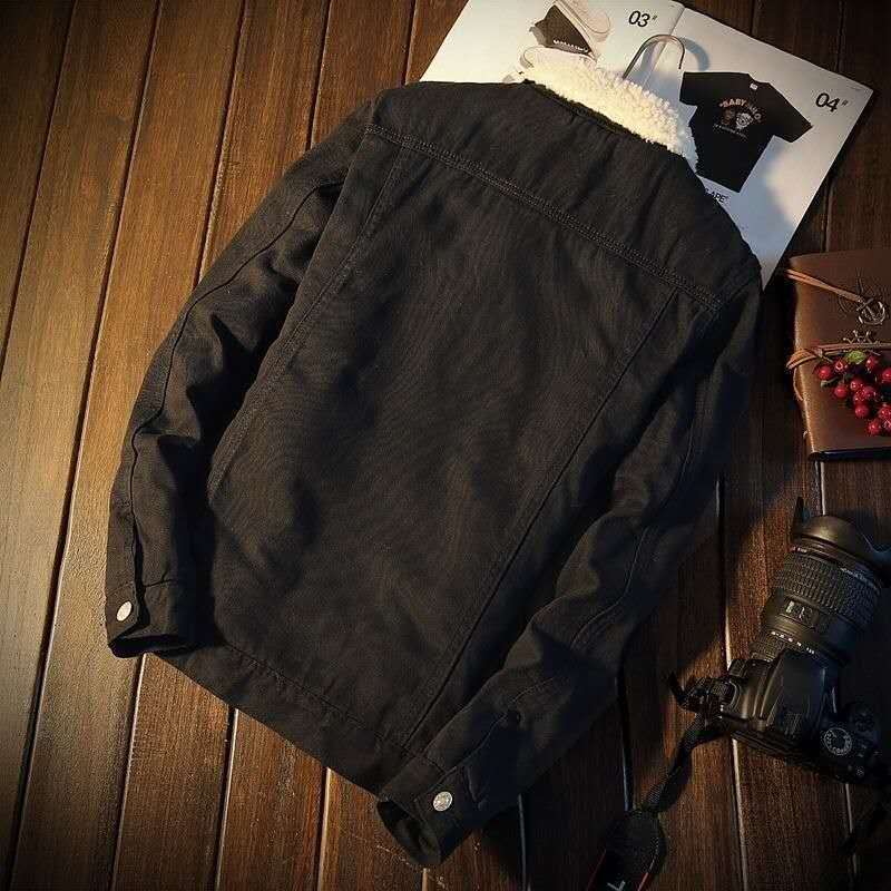 Winter warm denim down jacket