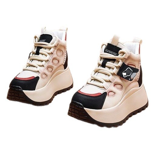 Zapatos cómodos y cálidos de alta altura para mujeres 2026 invierno de terciopelo cálido del noreste pequeño zapatos deportivos de algodón casuales negros image 6