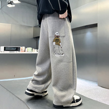 男童秋装裤子2025新款中大童男孩卡通针织运动裤春秋款帅气卫裤潮