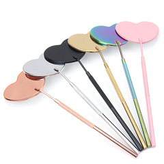 批發嫁接睫毛大號心形檢查鏡 不鏽鋼防翹根防霧鏡面美睫睫毛鏡子