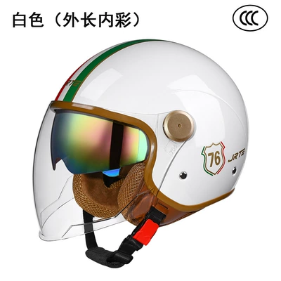 Safety Helmet – Motosiklet kaskı (dəbilqə) - porcelain-white-double-mirror-outer-length-and-inner-color-one-size-fits-all