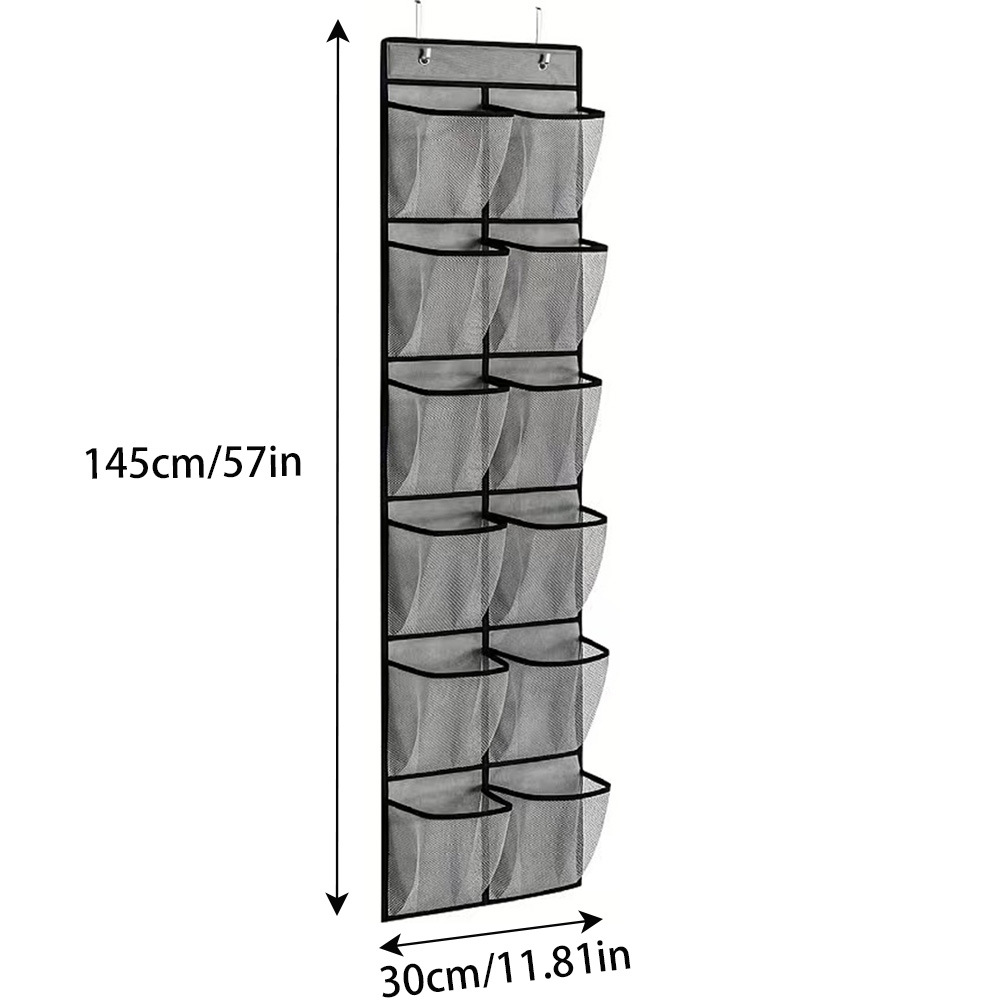 후크 2개 회색 12칸 걸이 가방 145-30cm