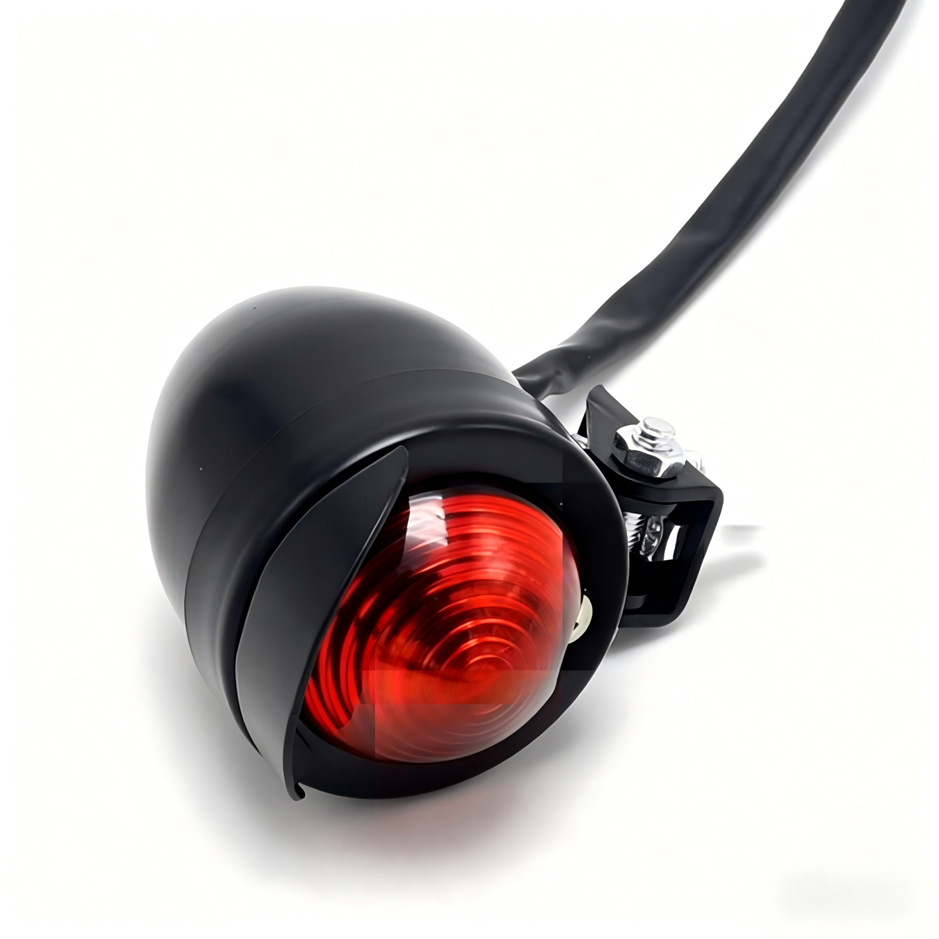Harley Retro Modified Turn Signal Lights in Old School Style, All-Metal Black Electroplated Direction Signal Indicator
