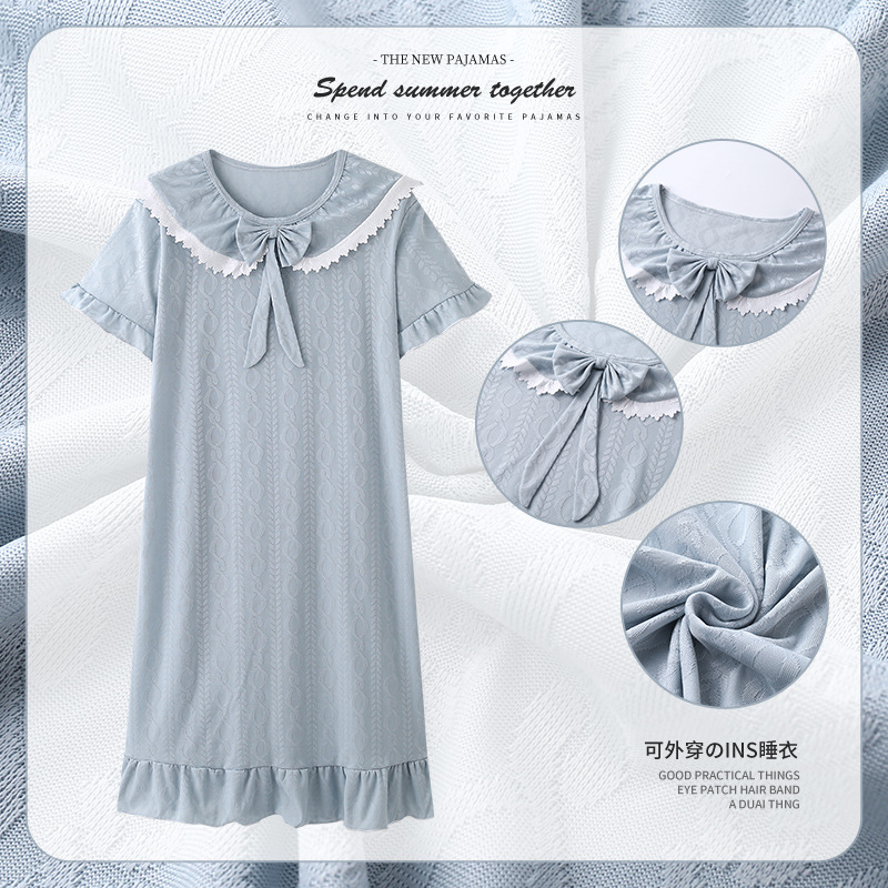 Pijama de verano de manga corta muñeca cuello de hadas corte coreana engordado pijama de tamaño grande princesa ropa de estilo doméstico