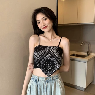 辣妹穿搭风腰果花吊带背心女2025新款夏季chic风性感内搭外穿上衣