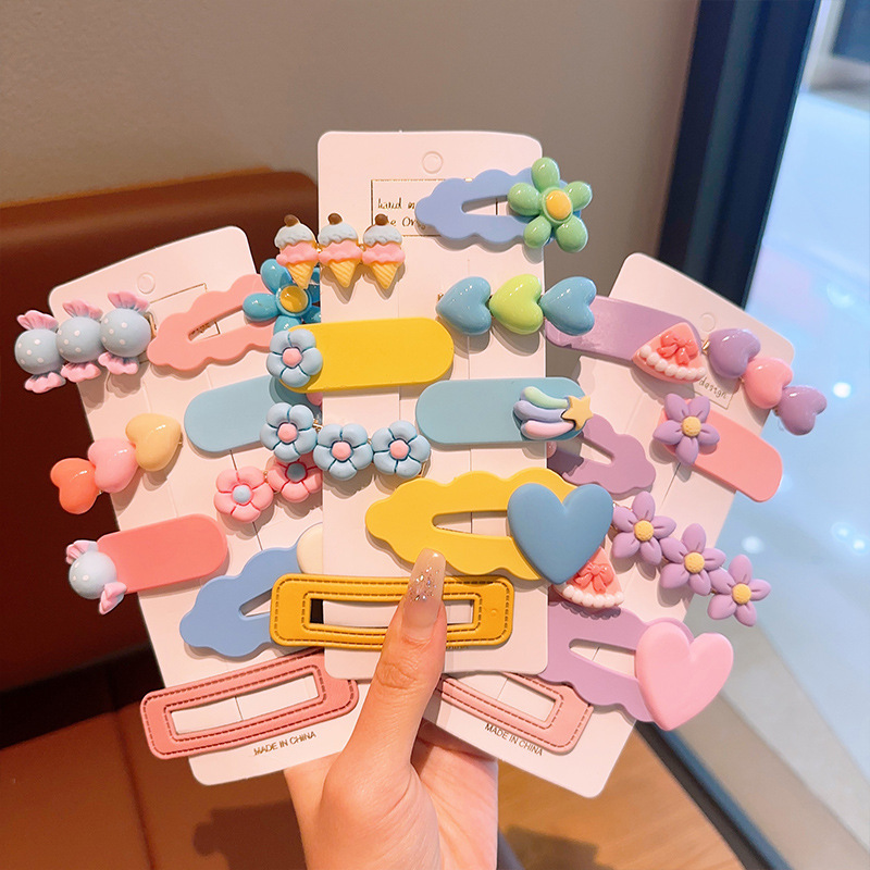 2023 horquilla de frutas para niños Nueva niña linda clip Chica clip flor horquilla accesorios para el cabello no lastiman el cabello