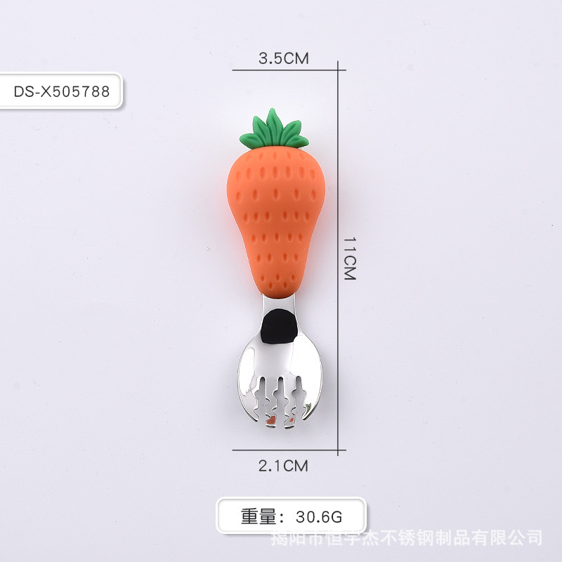 오렌지 딸기 포크