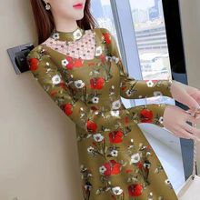 清仓捡漏/星光屏高档剪标旗袍连衣裙新款秋冬遮肚减龄长袖衬衣裙