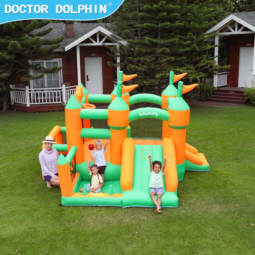 Doctor Pig pequeño castillo infláble para niños indoor y exterior trampolín deslizante fiesta de cumpleaños parque infláble