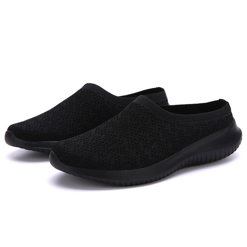 2024 cross-border new spring casual shoes and half slippers without heel lazy one-on-one maternity shoes breathable outer size large size