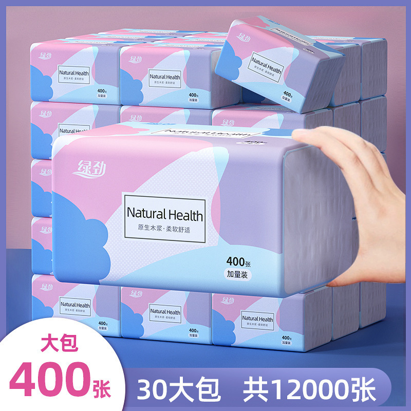 400 Sheets of Large Pack Tissue Paper for Home Use, Whole Box Family Pack, Economical Pack, Napkins, Facial Tissues, Hand Wipes, Large Size