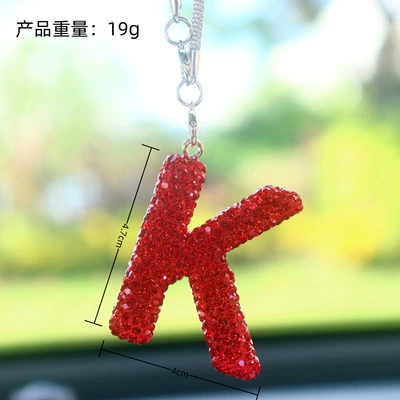 Car Pendant for Women: Car hanging - k-letter-car-pendant-big-red