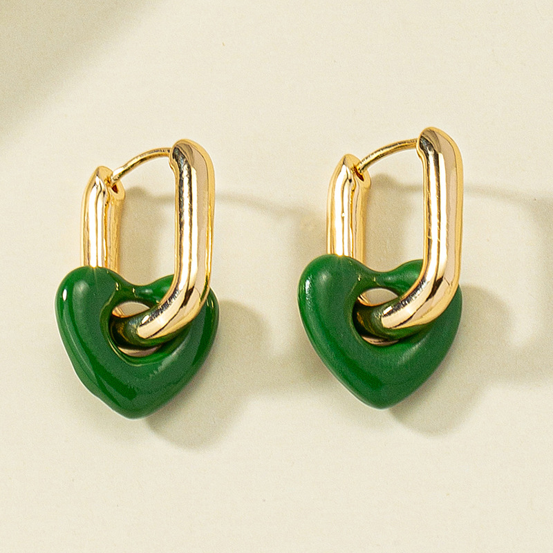 1 Pair Elegant Heart Shape Alloy Plating Womenu0027S Drop Earrings