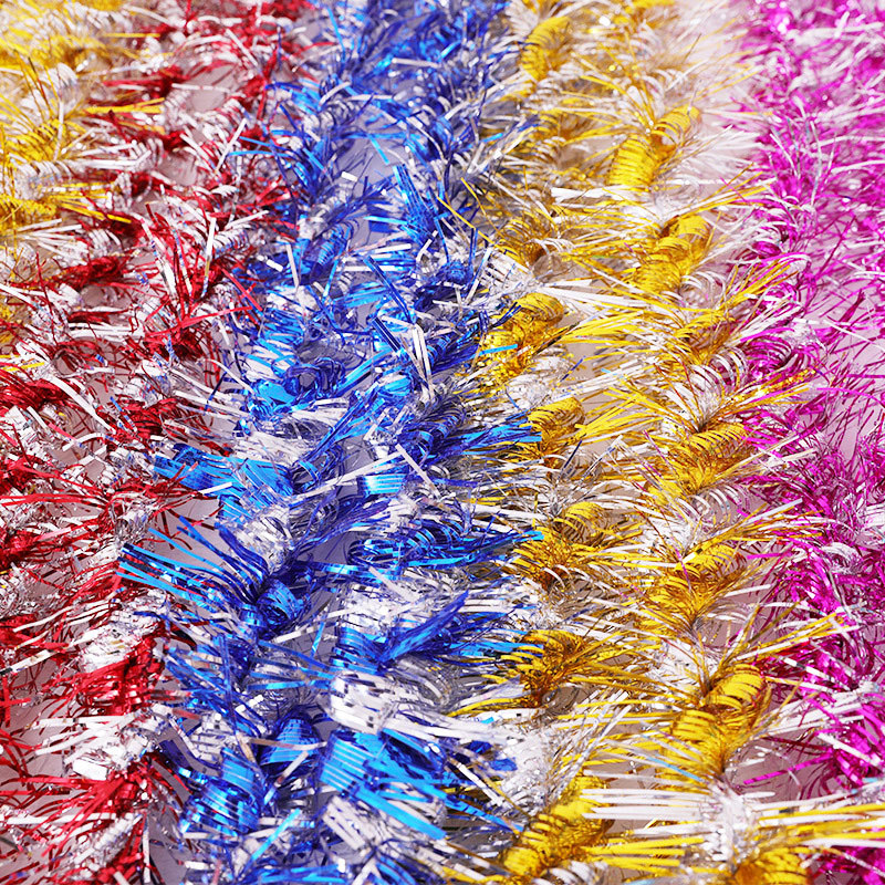 Venta directa de fábrica Festival celebración decoración doble dragón color raya lana raya Navidad cumpleaños diseño guirnalda color raya 2 M