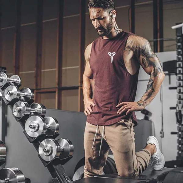 Summer Sports Quick-Drying Elastic Vest Fitness Color-Blocking Breathable Sleeveless Muscle Men's Outdoor Top Tight-Fitting T-Shirt