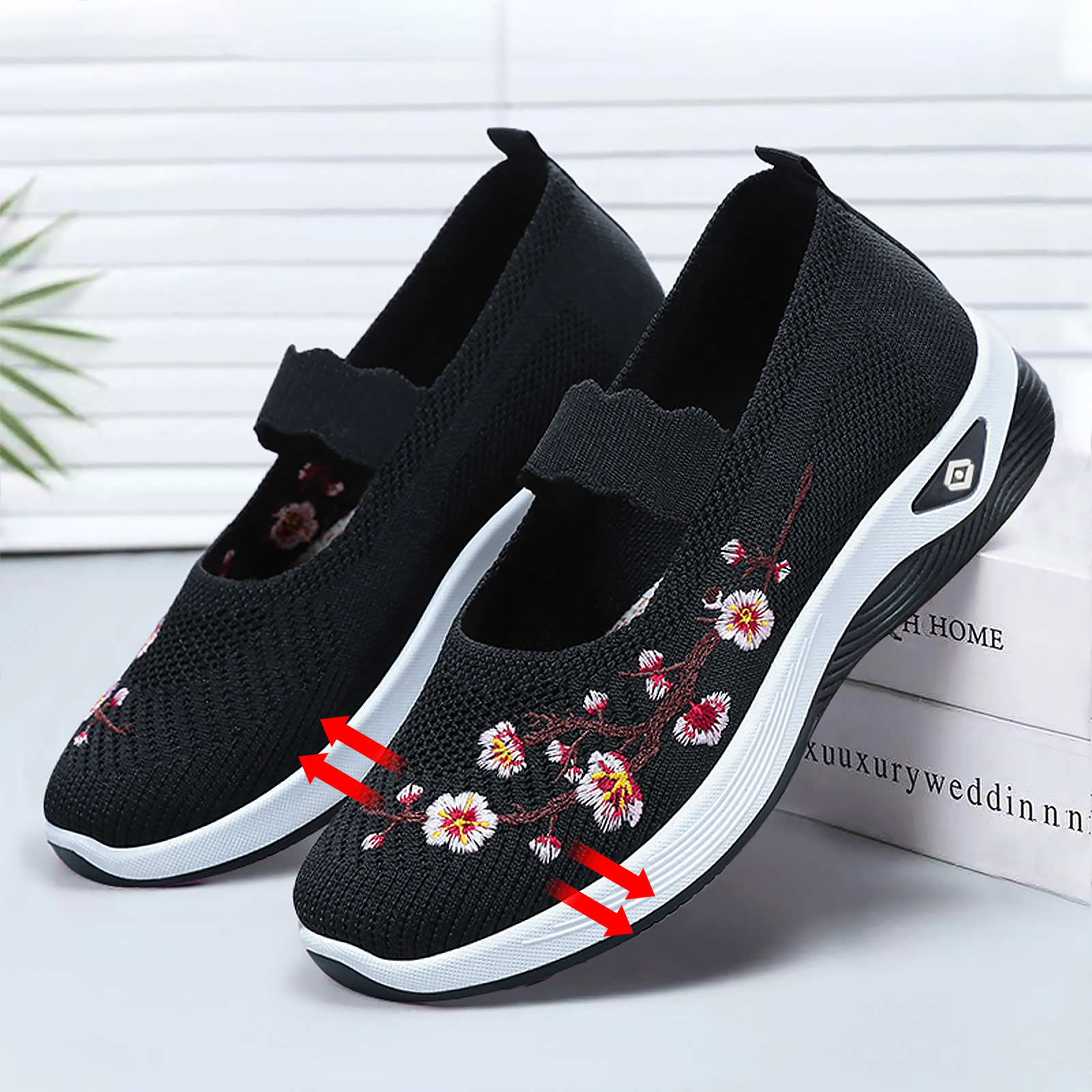 Zapatos de tela estilo Pekín antiguo para mujer, novedad de verano 2026, mocasines casuales sin cordones para damas, zapatos para mamá. image 13