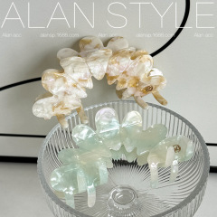 Alanの新しい夏のアセテートビッグブランドと同じスタイルの花びらサメクリップ、高級フレンチグリッパー、ゴールドラベルヘアクリップ