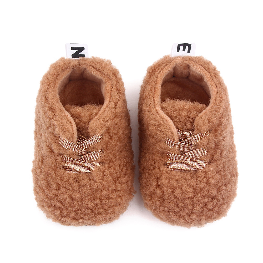 Autumn and winter new baby slip-on shoes soft sole anti-fall toddler shoes suede warm baby shoes baby shoes 2691
