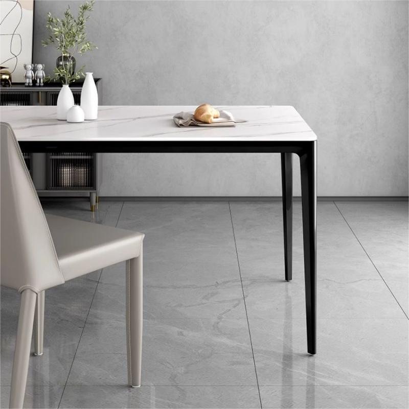 Rock placa mesa de comedor hogar pequeño apartamento luz lujo moderno simple mesa de arroz italiano nuevo minimalista mesa de comedor y silla combinación