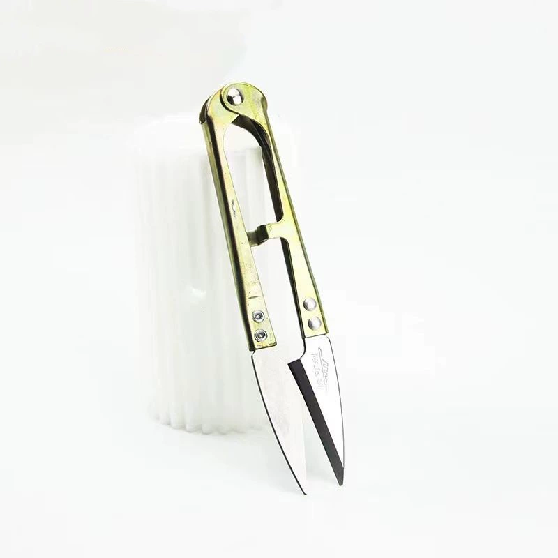 快可利 Small yarn scissors for thread trimming, yarn scissors, garment factory tailoring tools, U-shaped plastic handle small yarn scissors