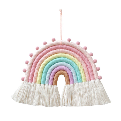 Ins style Amazon Nordic style rainbow home children's room decoration pendant woven rainbow hanging wall hanging pendant