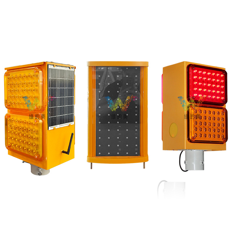 Luz de advertencia intermitente amarilla de la autopista Luz de contorno inteligente antivaho de la carretera nocturna Luz antiniebla síncrona solar LED