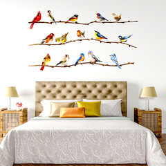 廠家直銷貨源跨境新款樹枝小鳥喜鵲牆貼兒童房客廳臥室裝飾畫 A32