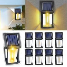 新款跨境太阳能灯壁灯钨丝灯太阳能庭院灯装饰花园灯防水户外灯笼