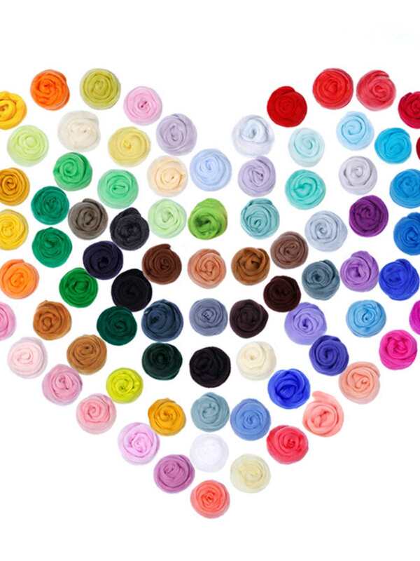 Wool Strips, Colorful Wool, Various Color Numbers, 10g Felt Needle Felting Wet Felting Wool Punch Needle Fun Material Pack