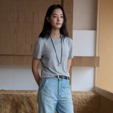 凝依姿天丝莫代尔桑蚕丝短袖女夏季圆领羊毛外穿T恤修身显瘦百搭