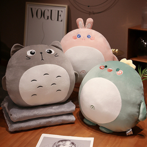 Cartoon Cute Air Conditioning Blanket Three-in-One Office Pillow Dual-Purpose Nap Pillow Sleeping Car Cushion