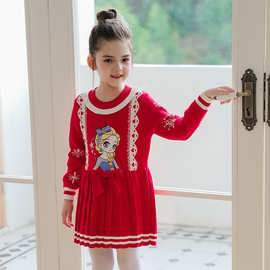 2026秋冬新款小女孩学院风洋气针织毛线连衣裙女童毛衣裙