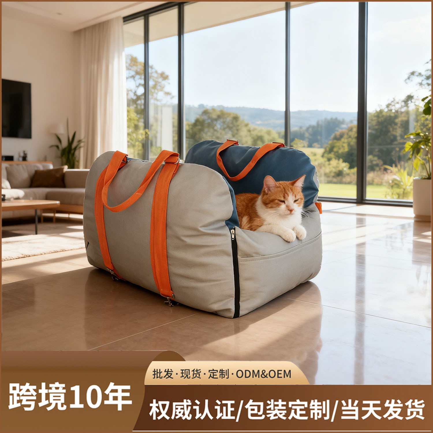 跨境防水科技布宠物手提包轻便狗狗包猫包便携车载宠物包安全座椅