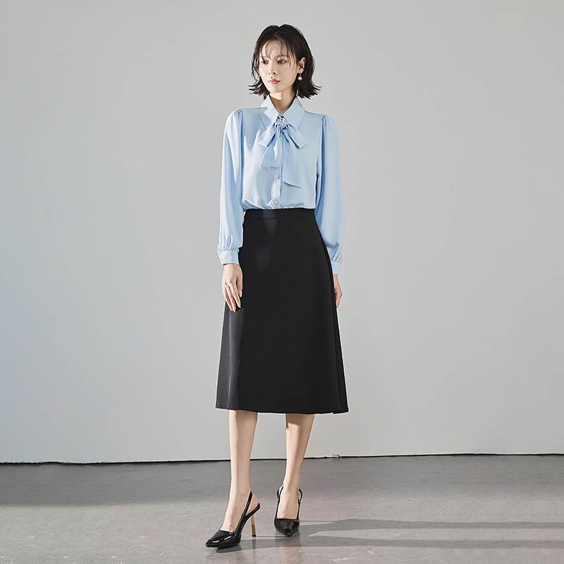 Aixuan 黒インタビュースカート女性の夏薄いスーツスカート試験気質通勤フォーマル A ラインミドル丈スカート|undefined