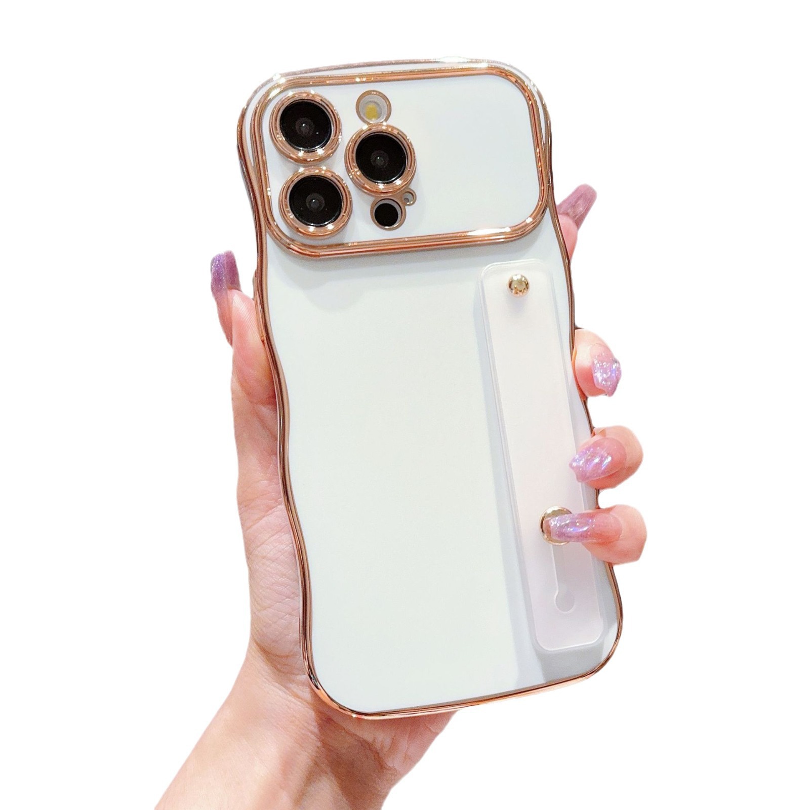 Aplicable para iPhone17Promax gran onda electromagnética tallado de aluminio de aluminio de Apple 16P soporte cubierta de color sólido