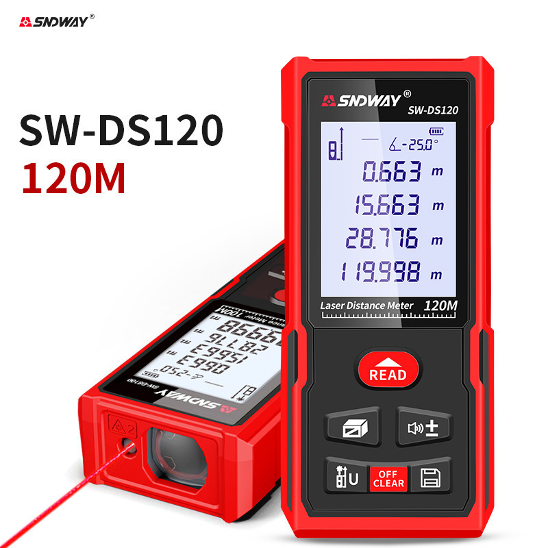 深达威SW-DS120M激光测距仪手持红外激光尺电子尺跨境热销